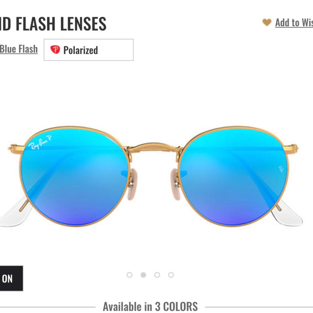 Ray-Ban polarized blue round gold frame